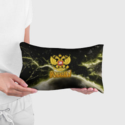 Подушка-антистресс Россия - герб на черно-зеленом фоне, цвет: 3D-принт — фото 2