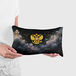 Подушка-антистресс Герб России на черном небе, цвет: 3D-принт — фото 2