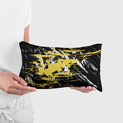 Подушка-антистресс Желтая краска на черном, цвет: 3D-принт — фото 2