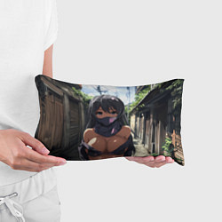 Подушка-антистресс Смуглая девушка в маске, цвет: 3D-принт — фото 2