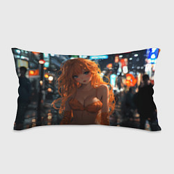 Подушка-антистресс Рыжая девушка в ночном городе, цвет: 3D-принт