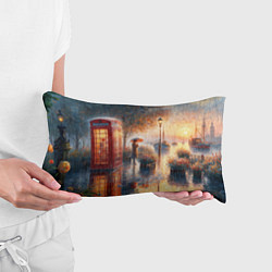 Подушка-антистресс Красная телефонная будка на набережной, цвет: 3D-принт — фото 2
