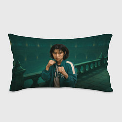 Подушка-антистресс Игра в кальмара - игрок 067 в стойке бойца, цвет: 3D-принт