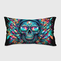 Подушка-антистресс Кибер череп в балахоне и очках - нейроарт фантазия