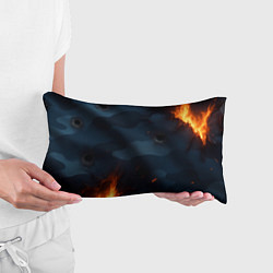Подушка-антистресс Разорванный синий камуфляж с огнем, цвет: 3D-принт — фото 2