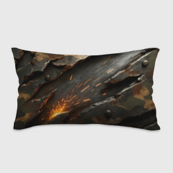 Подушка-антистресс Искры метала под камуфляжем, цвет: 3D-принт