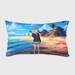 Подушка-антистресс Дандадан Сиратори Айра с ракушкой в руках