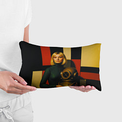 Подушка-антистресс Девушка с водолазным шлемом ретрофутуризм поп-арт, цвет: 3D-принт — фото 2
