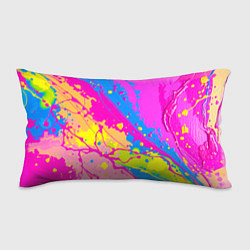 Подушка-антистресс Яркая абстракция из розовых и голубых красок, цвет: 3D-принт