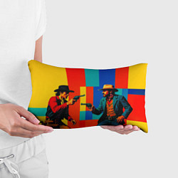 Подушка-антистресс Перестрелка ковбоев поп-арт, цвет: 3D-принт — фото 2