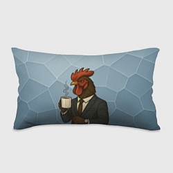 Подушка-антистресс Петух бизнесмен с кофе, цвет: 3D-принт
