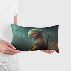 Подушка-антистресс Цири на фоне искр, цвет: 3D-принт — фото 2