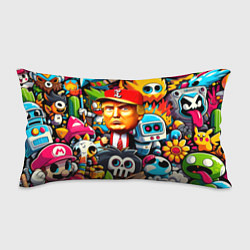 Подушка-антистресс Дональд Трамп в компании мультяшных персонажей