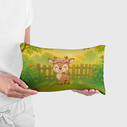 Подушка-антистресс Милый олененок на зеленом дворе, цвет: 3D-принт — фото 2