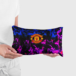 Подушка-антистресс Манчестер Юнайтед огонь неон, цвет: 3D-принт — фото 2