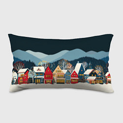 Подушка-антистресс Новогодний городок в горах