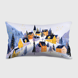 Подушка-антистресс Новогодние домики на горе