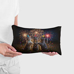 Подушка-антистресс Праздничные коты, цвет: 3D-принт — фото 2