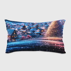 Подушка-антистресс Новогодний двор в блестках, цвет: 3D-принт