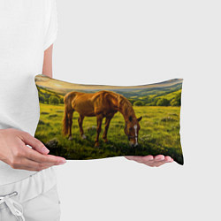 Подушка-антистресс Зелёные холмы и конь, цвет: 3D-принт — фото 2