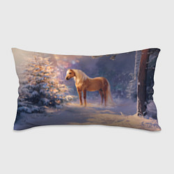 Подушка-антистресс Лошадка в новогоднем лесу, цвет: 3D-принт