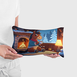 Подушка-антистресс Лошадка у камина, цвет: 3D-принт — фото 2