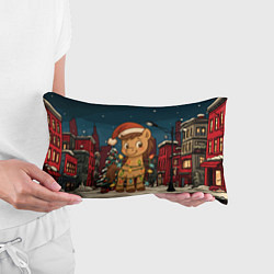 Подушка-антистресс Лошадка в новогодней гирлянде, цвет: 3D-принт — фото 2