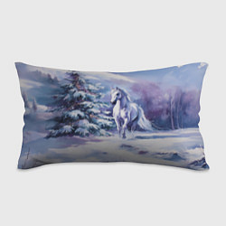 Подушка-антистресс Лошадь в зимнем лесу Новый год, цвет: 3D-принт