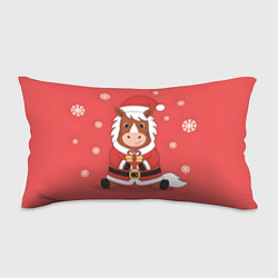 Подушка-антистресс Новогодняя лошадка с подарком, цвет: 3D-принт