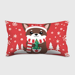 Подушка-антистресс Новогодний пес с елочкой, цвет: 3D-принт