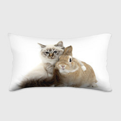 Подушка-антистресс Кот и кролик пушистые, цвет: 3D-принт