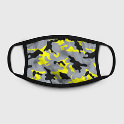 Маска для лица Yellow & Grey Camouflage, цвет: 3D-принт — фото 2