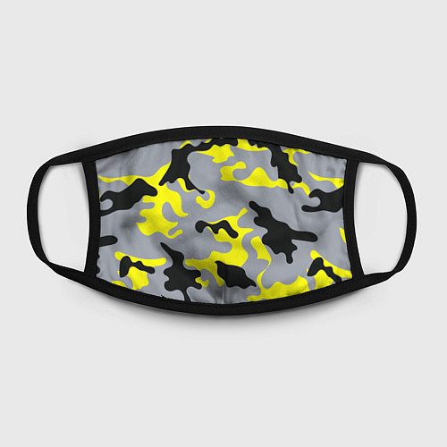 Маска для лица Yellow & Grey Camouflage / 3D-принт – фото 2