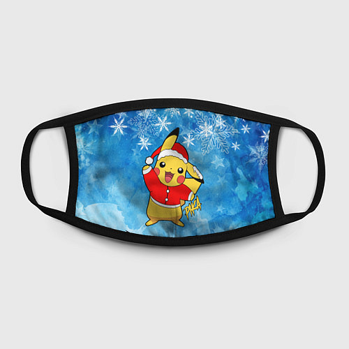 Маска для лица НОВОГОДНИЙ ПИКАЧУ 2022 HAPPY NEW YEAR / 3D-принт – фото 2