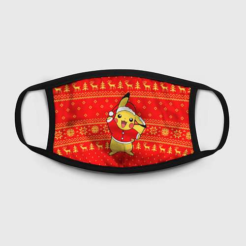 Маска для лица СВИТЕР ПИКАЧУ НОВЫЙ ГОД 2022 / 3D-принт – фото 2