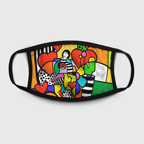 Маска для лица Romero Britto - valentines day / 3D-принт – фото 2