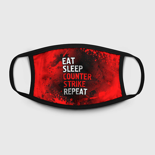Маска для лица Eat Sleep Counter Strike Repeat Брызги / 3D-принт – фото 2