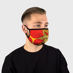 Маска для лица Веселый Пикачу с крестиком, цвет: 3D-принт