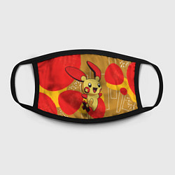 Маска для лица Веселый Пикачу с крестиком, цвет: 3D-принт — фото 2