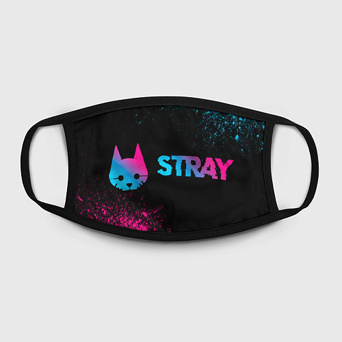 Маска для лица Stray - neon gradient: надпись и символ / 3D-принт – фото 2