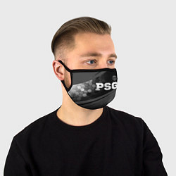 Маска для лица PSG sport на темном фоне: символ сверху, цвет: 3D-принт