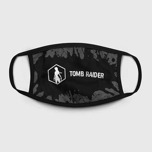 Маска для лица Tomb Raider glitch на темном фоне: надпись и симво / 3D-принт – фото 2