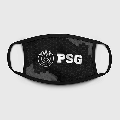 Маска для лица PSG sport на темном фоне: надпись и символ / 3D-принт – фото 2