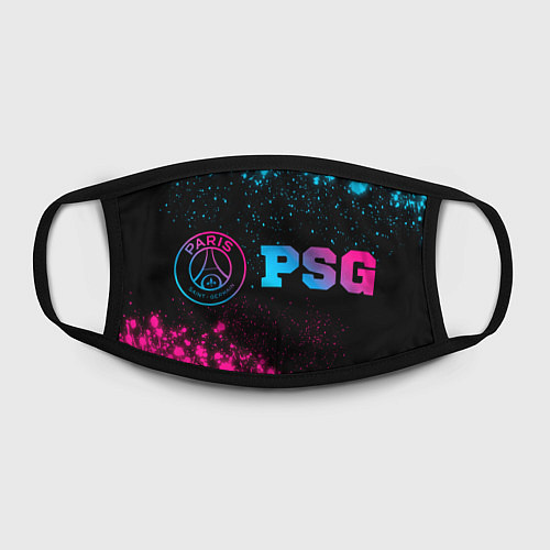 Маска для лица PSG - neon gradient: надпись и символ / 3D-принт – фото 2