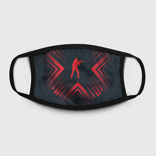 Маска для лица Красный символ Counter Strike на темном фоне со ст / 3D-принт – фото 2