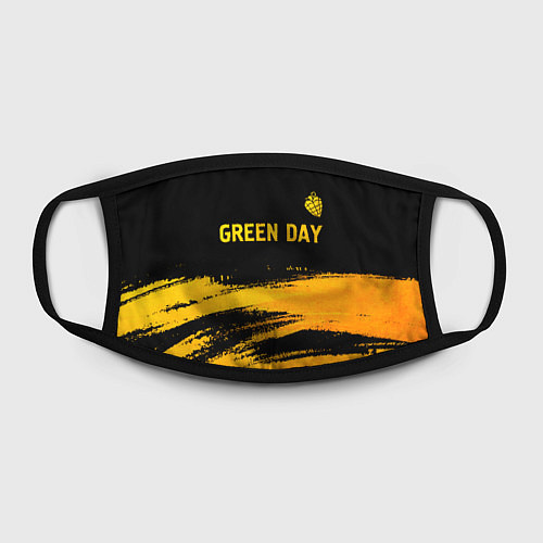 Маска для лица Green Day - gold gradient: символ сверху / 3D-принт – фото 2