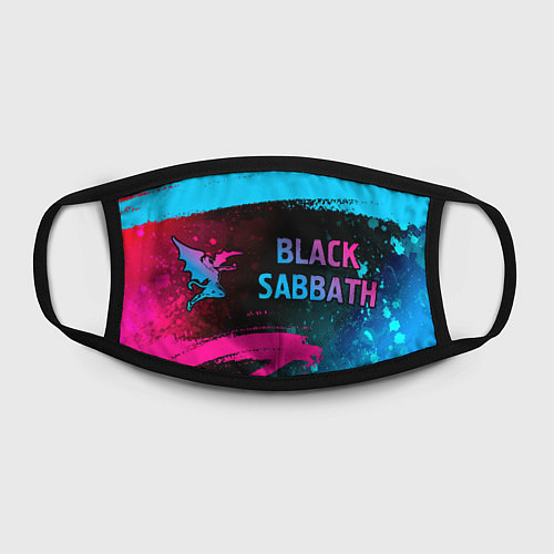 Маска для лица Black Sabbath - neon gradient: надпись и символ / 3D-принт – фото 2