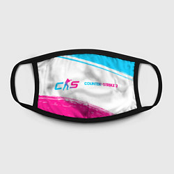 Маска для лица Counter-Strike 2 neon gradient style: надпись и си, цвет: 3D-принт — фото 2