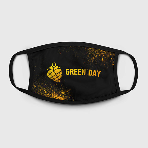 Маска для лица Green Day - gold gradient: надпись и символ / 3D-принт – фото 2