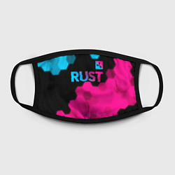 Маска для лица Rust - neon gradient: символ сверху, цвет: 3D-принт — фото 2